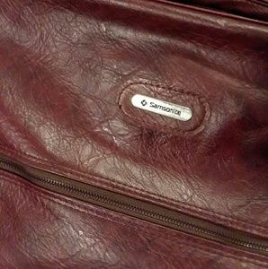 Samsonite red leather garment bag